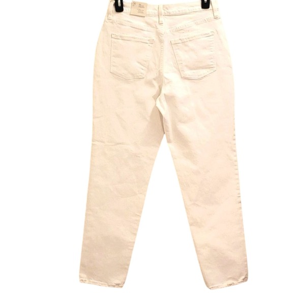 Universal Thread Mom Jeans High Rise Ankle Fray Hem White Denim Size 6 - Picture 5 of 10